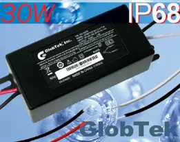Le modèle GT-91120 de GlobTek, une alimentation ac/dc de 30W dans un boîtier de 98x46.5x38mm avec raccordements filaires à l'entrée et à la sortie, offre une classe de protection IP68 en utilisant... Le modèle GT-91120 de GlobTek, une alimentation ac/dc de 30W dans un boîtier de 98x46.5x38mm avec raccordements filaires à l'entrée et à la sortie, offre une classe de protection IP68 en utilisant...