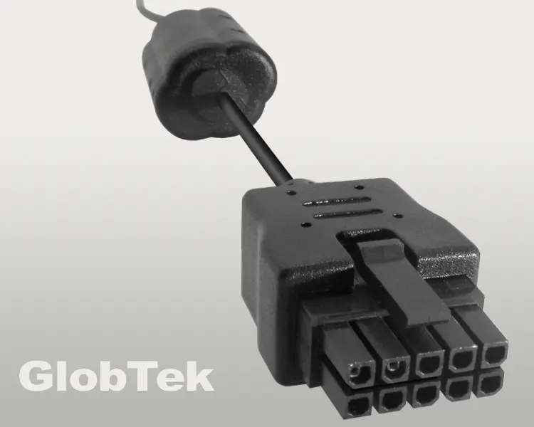 Connecteur 10 points Molex Micro-Fit 3.0™ , réf. 43025-1000, surmoulé sur câbles en PVC et  silicone